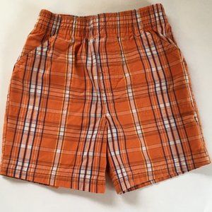 Garanimals 18M orange navy plaid shorts EUC